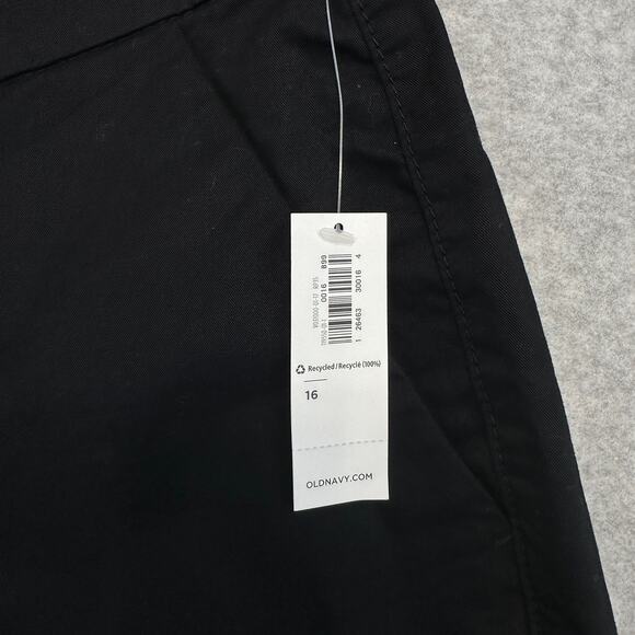 Old Navy Chino Shorts WMNS 16 Black High Waisted Everyday Twill Stretch Casual - Picture 3 of 8